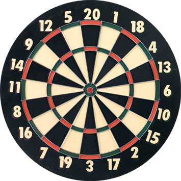 A standard dart board