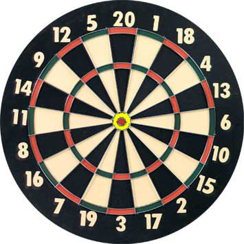 Outer bull on dart board